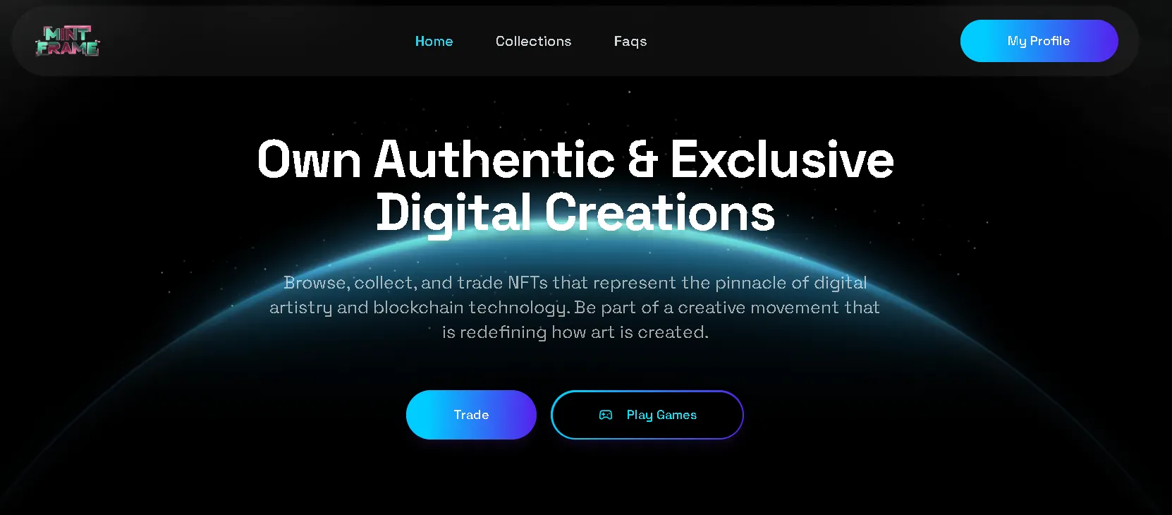 Mint Frame - NFT Trading & Staking Platform project preview